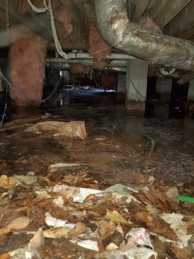Crawl space flood assessment for Commercial Water Damage Restoration in Olive Branch