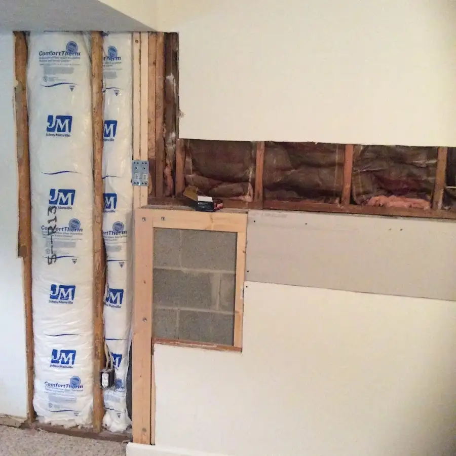 Wall insulation replacement during Contents Cleaning & Restoration in Olive Branch